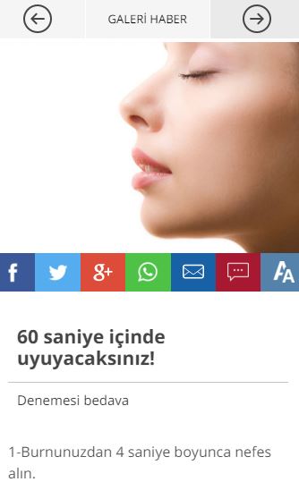 Bu yöntemle 60 saniyede uyuyacaksınız: Gece deliksiz uyku çekip, sabaha zinde bir başlangıç yapmak herkesin isteği ancak birçok insan uykusuzluk sorunu yaşıyor. Uykusuzluk çok sayıda nedenden kaynaklanıyor, beslenme uzmanlarına göre ise yiyip içtiklerimizin uykusuz gecelerdeki sorumluluğu düşündüğümüzden daha fazla. devam etmek için tıklayın.