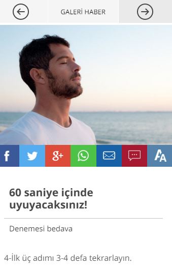 Bu yöntemle 60 saniyede uyuyacaksınız: Gece deliksiz uyku çekip, sabaha zinde bir başlangıç yapmak herkesin isteği ancak birçok insan uykusuzluk sorunu yaşıyor. Uykusuzluk çok sayıda nedenden kaynaklanıyor, beslenme uzmanlarına göre ise yiyip içtiklerimizin uykusuz gecelerdeki sorumluluğu düşündüğümüzden daha fazla. devam etmek için tıklayın.
