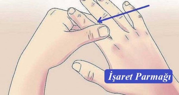 İşaret parmağı - Bu parmak kolon ve mide ile bağlantılıdır. Eğer kabızlık veya karın ağrısı şikayetiniz varsa, işaret parmağınıza basın ve 60 saniye boyunca ovalayın. Karın ağrınızın anında kesildiğini hissedeceksiniz.